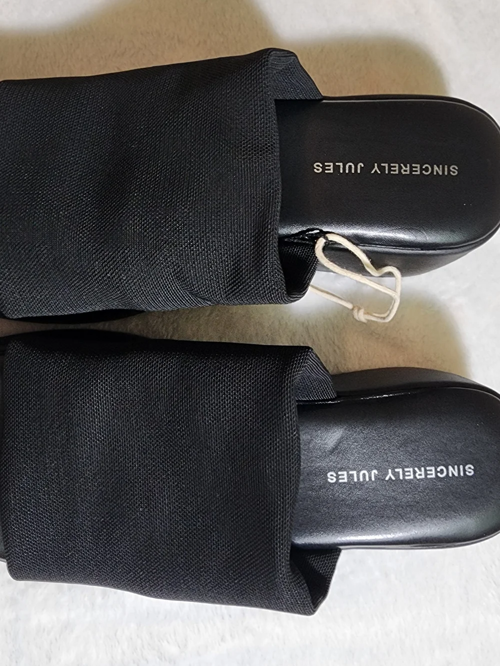 Sincerely Jules Happy Platform Slide Sandals Black Size 9 Y2K Chunky NWOT